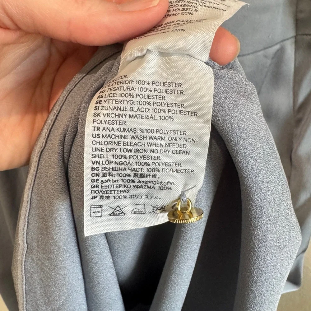 GIULIVA HERITAGE x H&M Maxi Dress Grey Satin Long Sleeve Party Event Cocktail XL